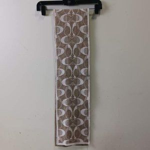 Coach Tonal Dream C Scarf Gold Metallic Fabric O/S